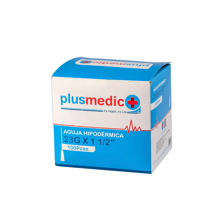 AGUJA HIPODERMICA 23 X 1 1/2 CAJA X 100 PLUSMEDIC